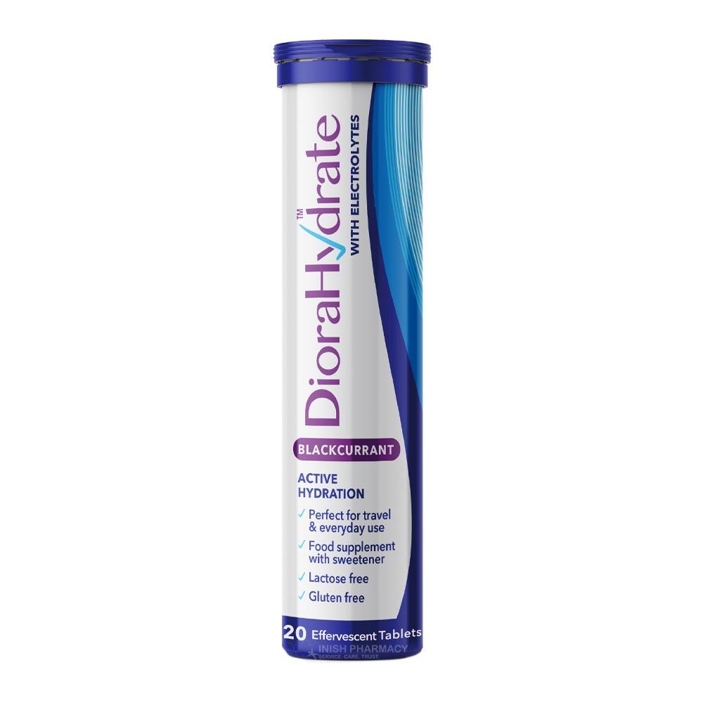 DioraHydrate with Electrolytes Blackcurrant 20 Effervescent Tablets