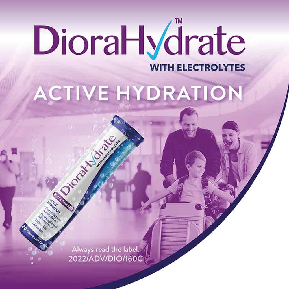 DioraHydrate with Electrolytes Blackcurrant 20 Effervescent Tablets