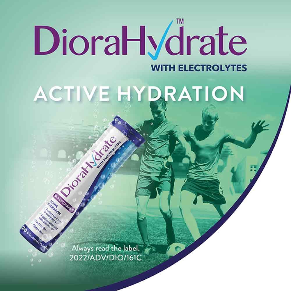 DioraHydrate with Electrolytes Blackcurrant 20 Effervescent Tablets