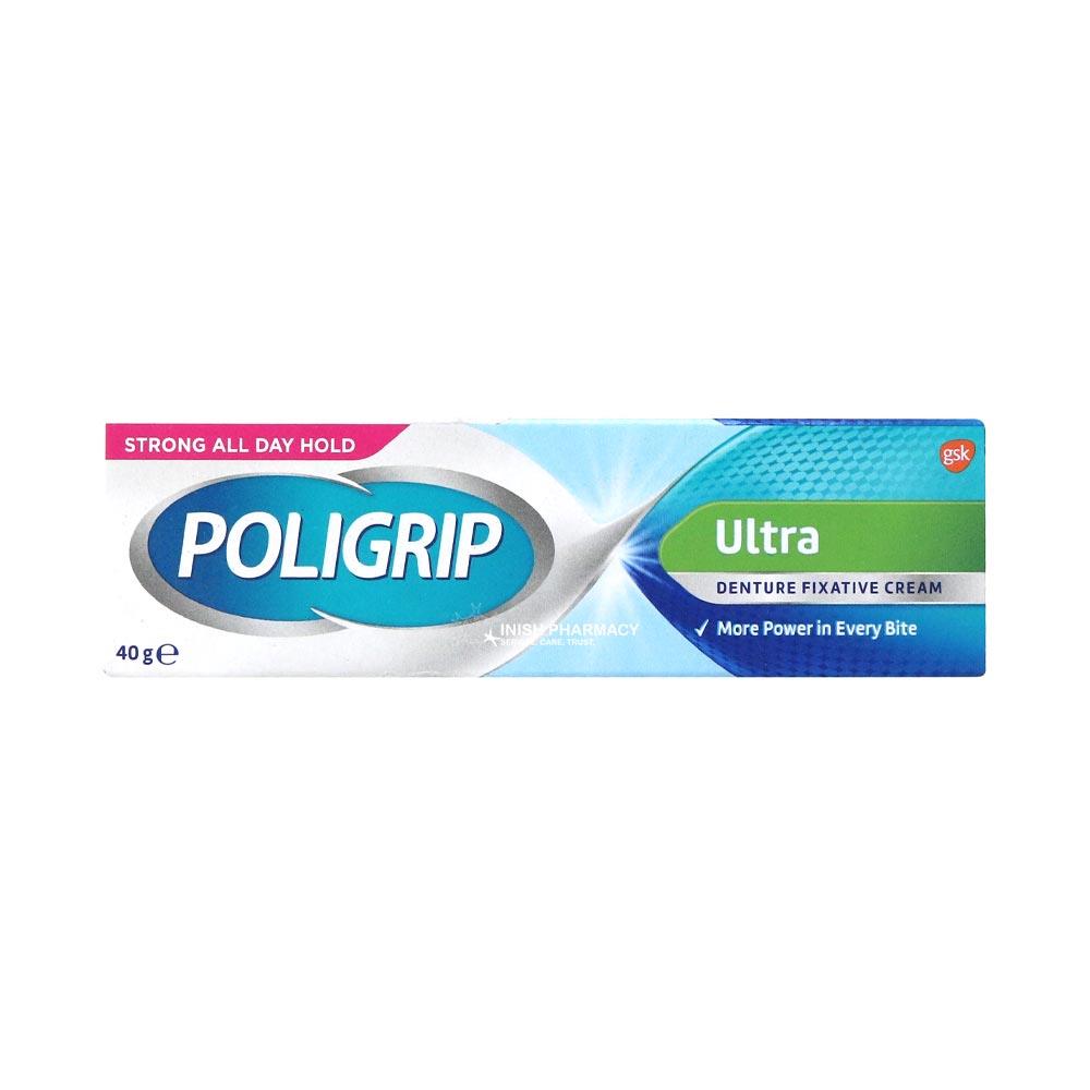Poligrip Denture Fixative Cream Flavour Free 40g