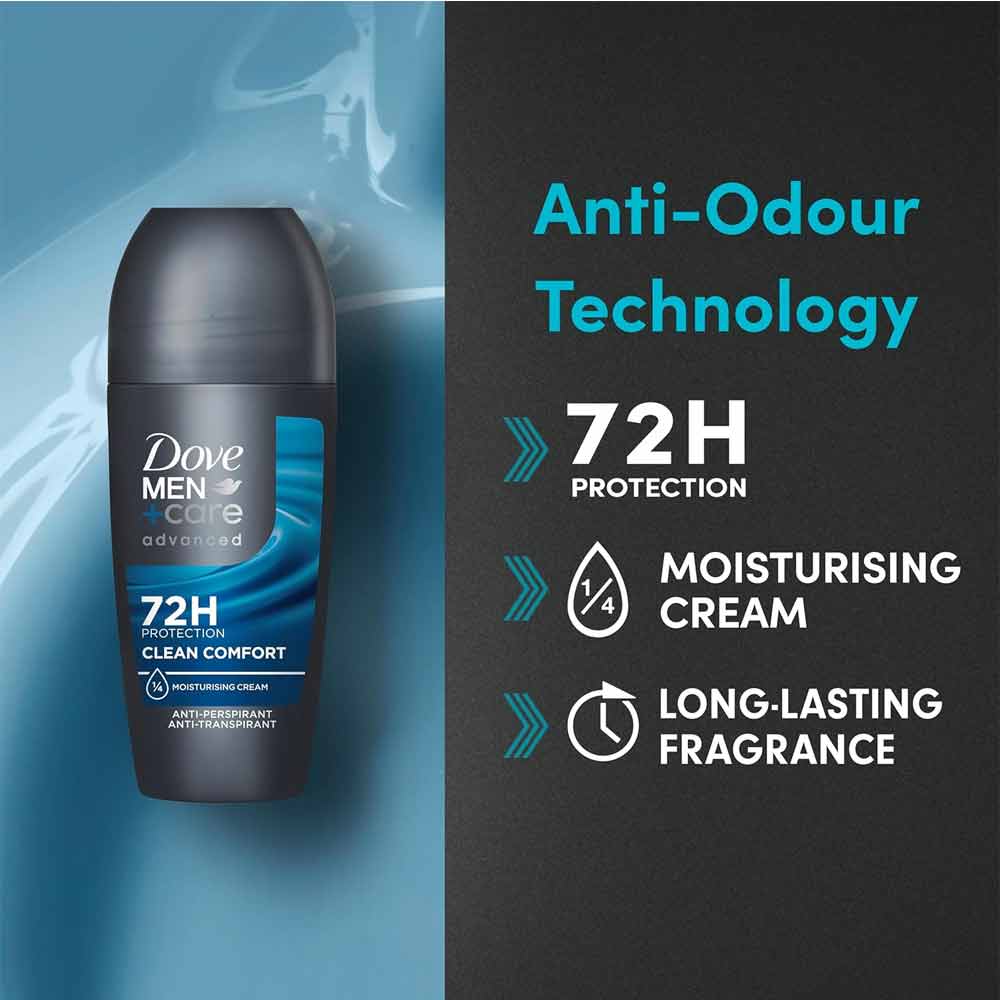Dove Men+ Care Clean Comfort Anti-Perspirant Roll-On 50ml