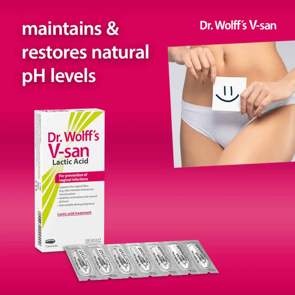 Dr Wolff's V-San Lactic Acid Treatment Pessaries 7 Pack