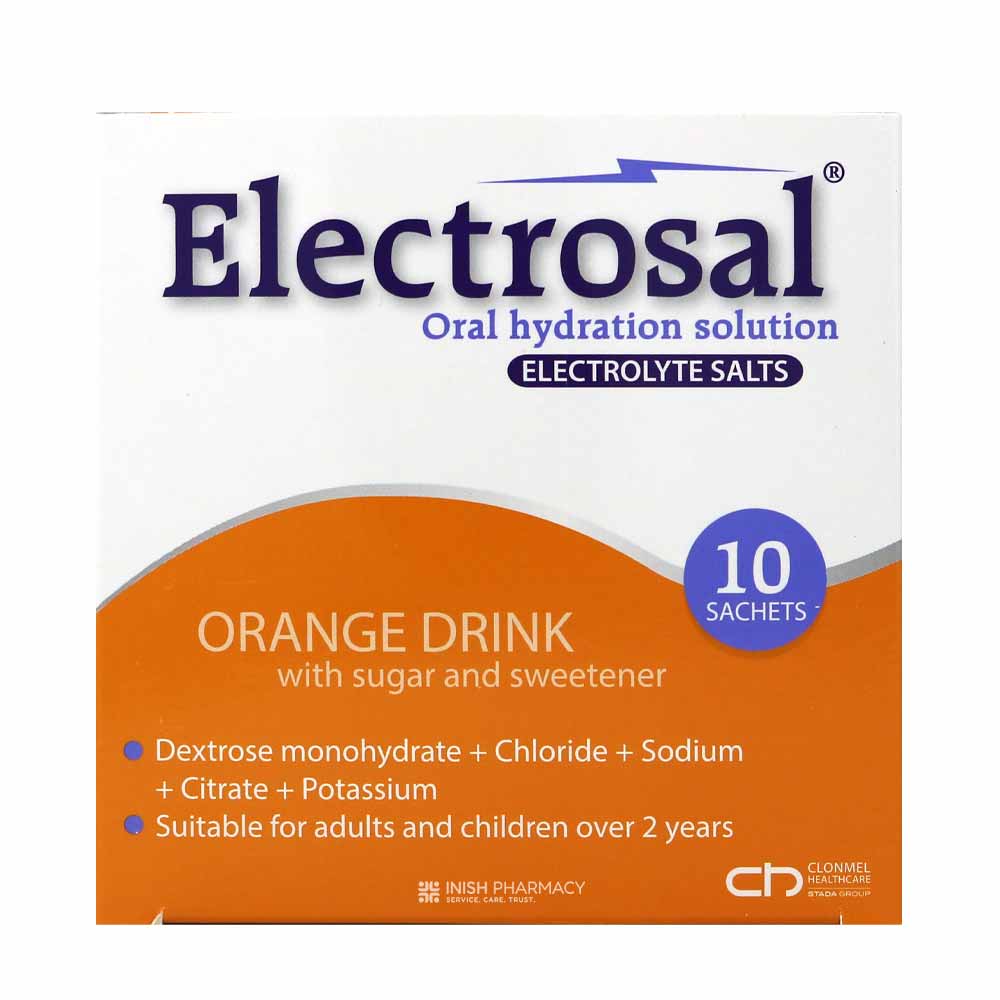 Electrosal Oral Hydration Electrolyte Salts Orange 10 Sachets
