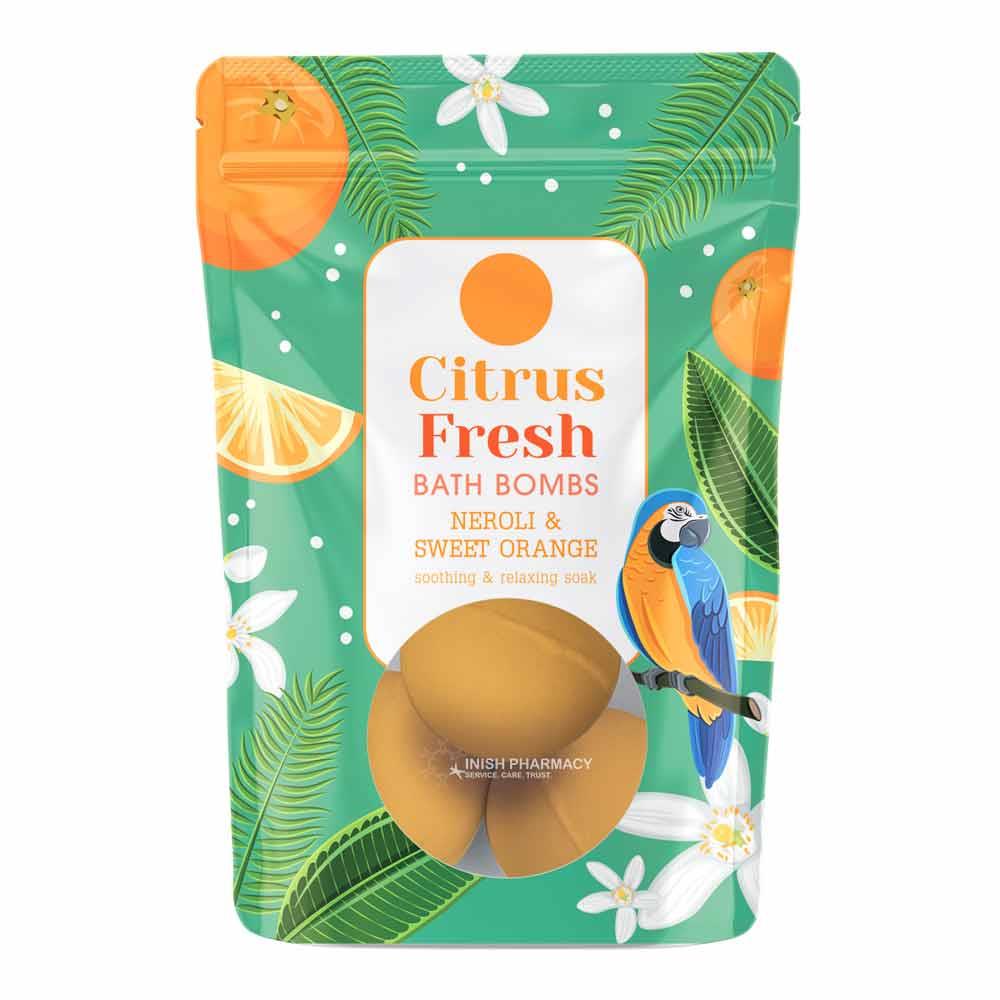Elysium Spa Neroli & Sweet Orange Citrus Bath Bombs 3 x 50g