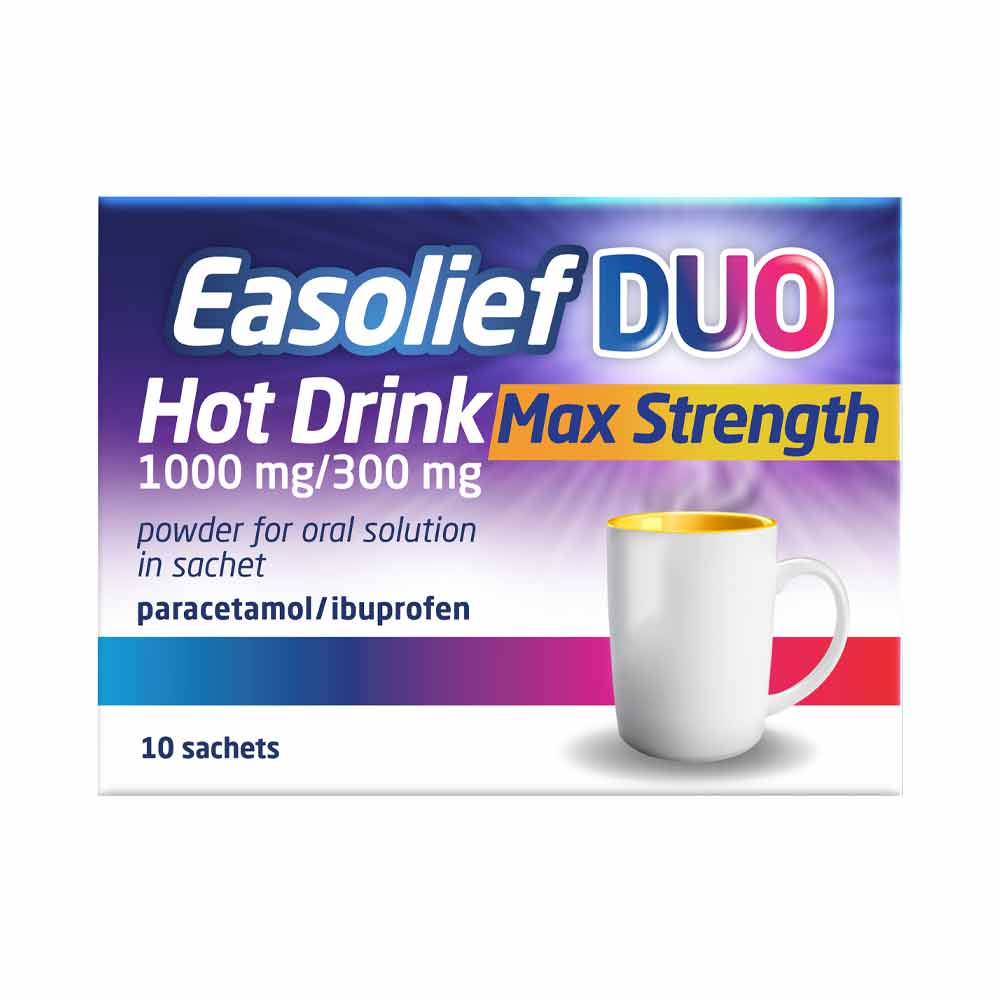 Easolief Duo Hot Drink Max Strength 1000mg/300mg 10 Sachets