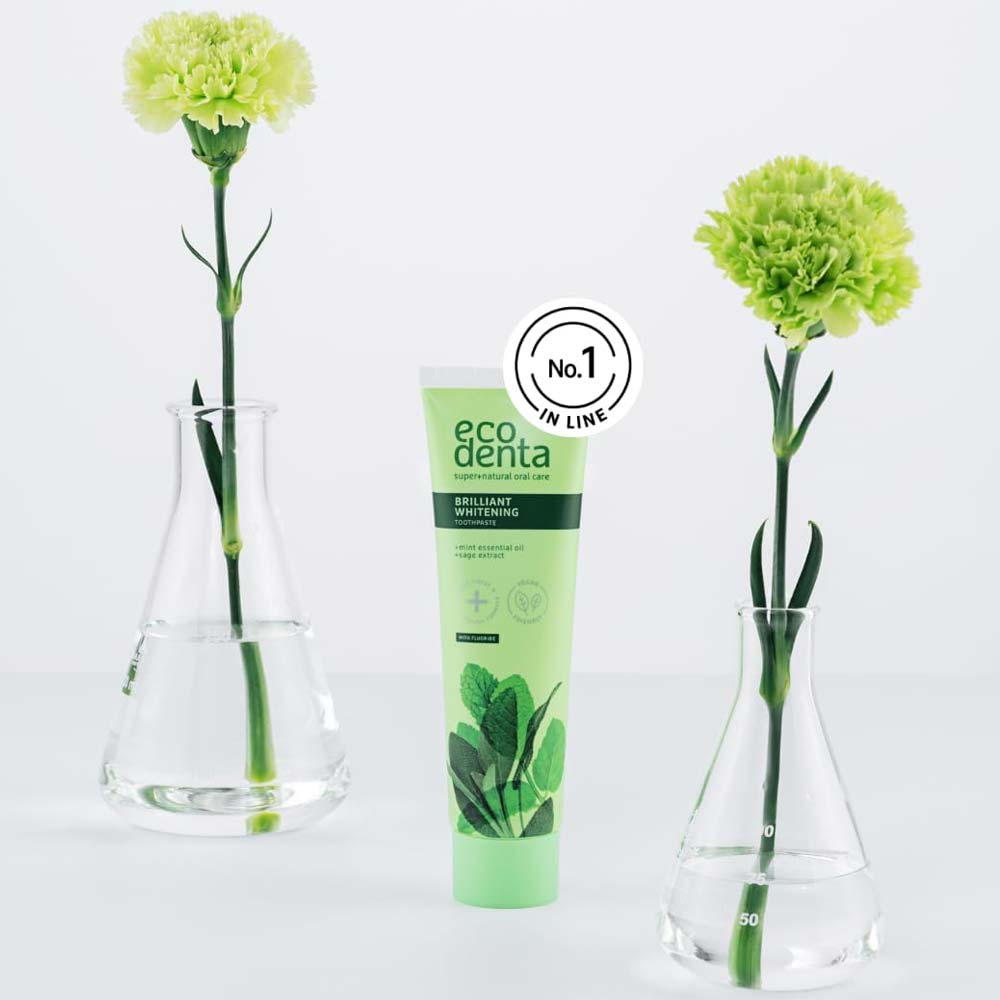 EcoDenta Brilliant Whitening Toothpaste with Mint Oil & Sage Extract 100ml