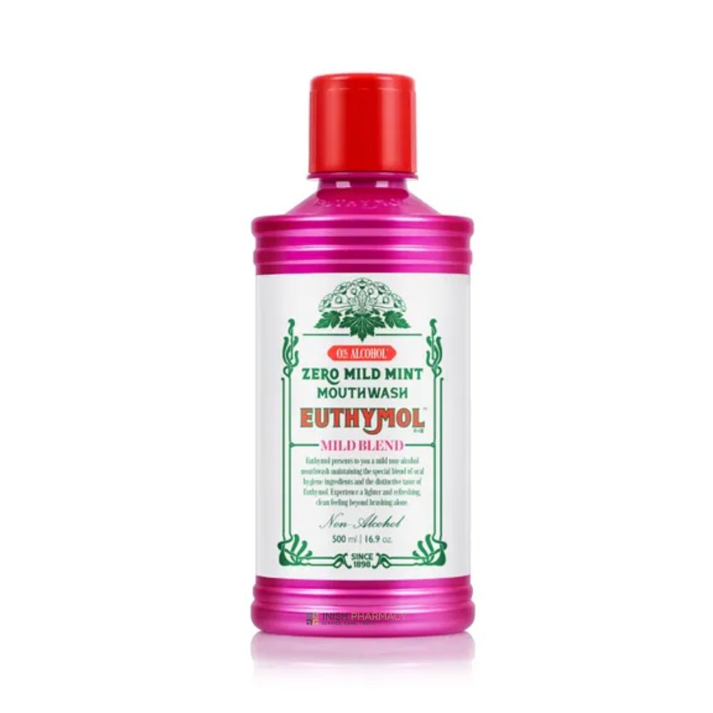 Euthymol Alcohol Free Mouthwash Mild Mint 500ml – freshens breath and supports oral hygiene