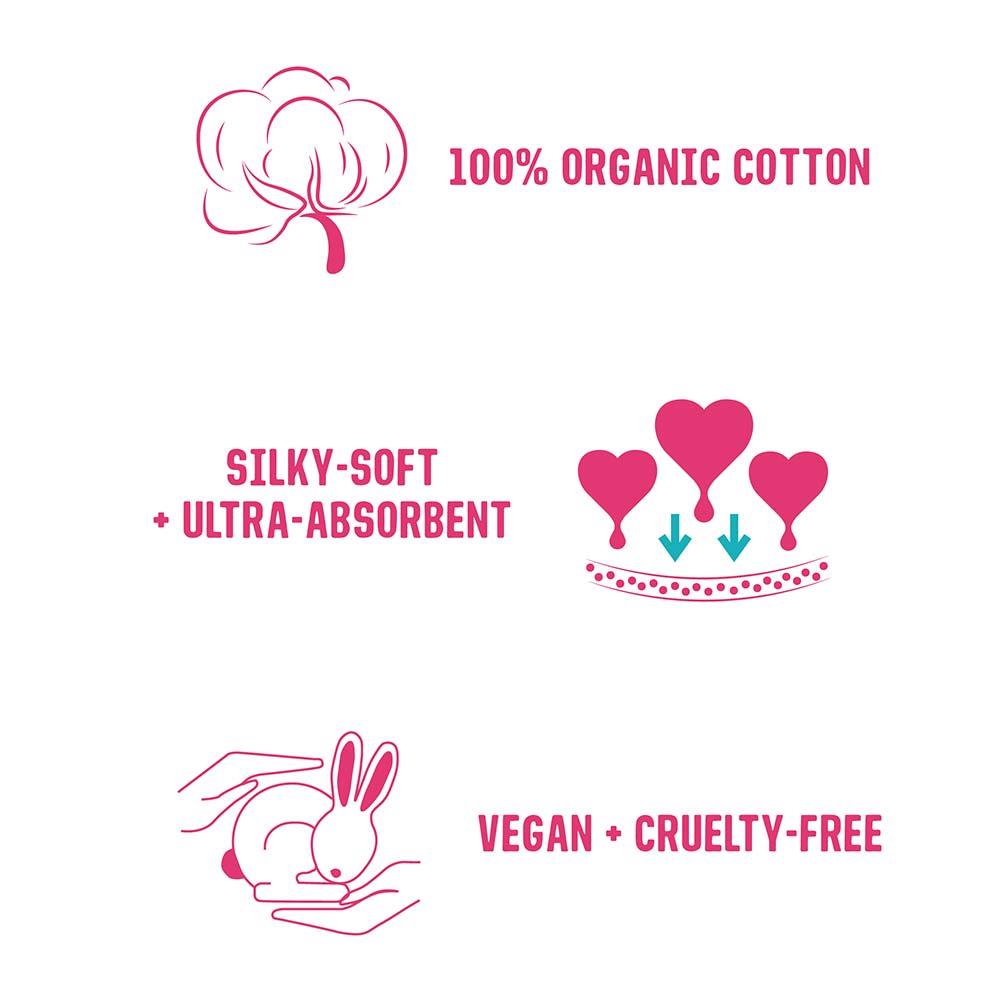 Flo Organic Non-Applicator Tampons Reg/Sup Combo 16 Pack