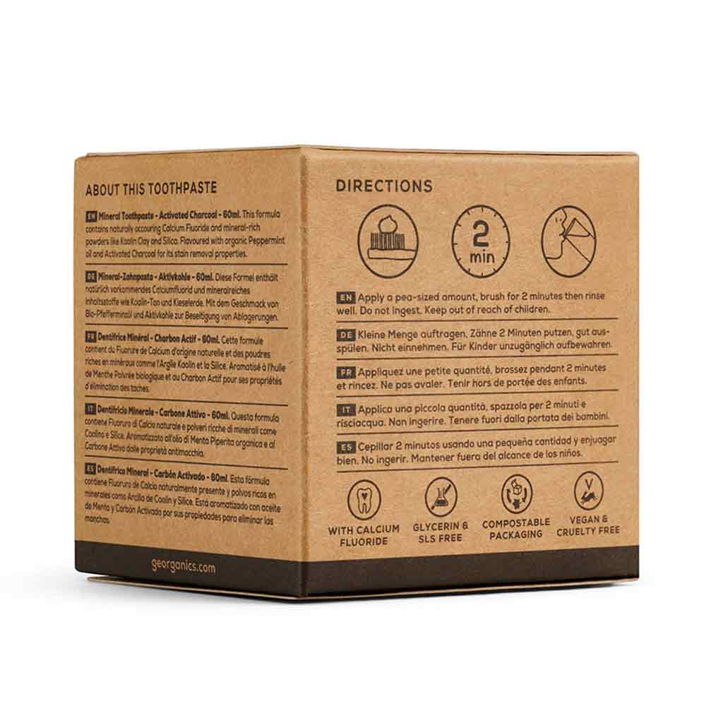 Georganics Fluoride Toothpaste - Charcoal - 60ml