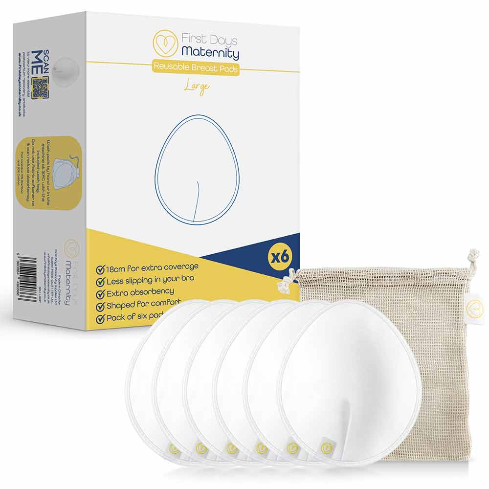 First Days Maternity Reusable Breast Pads Large 6 Pack