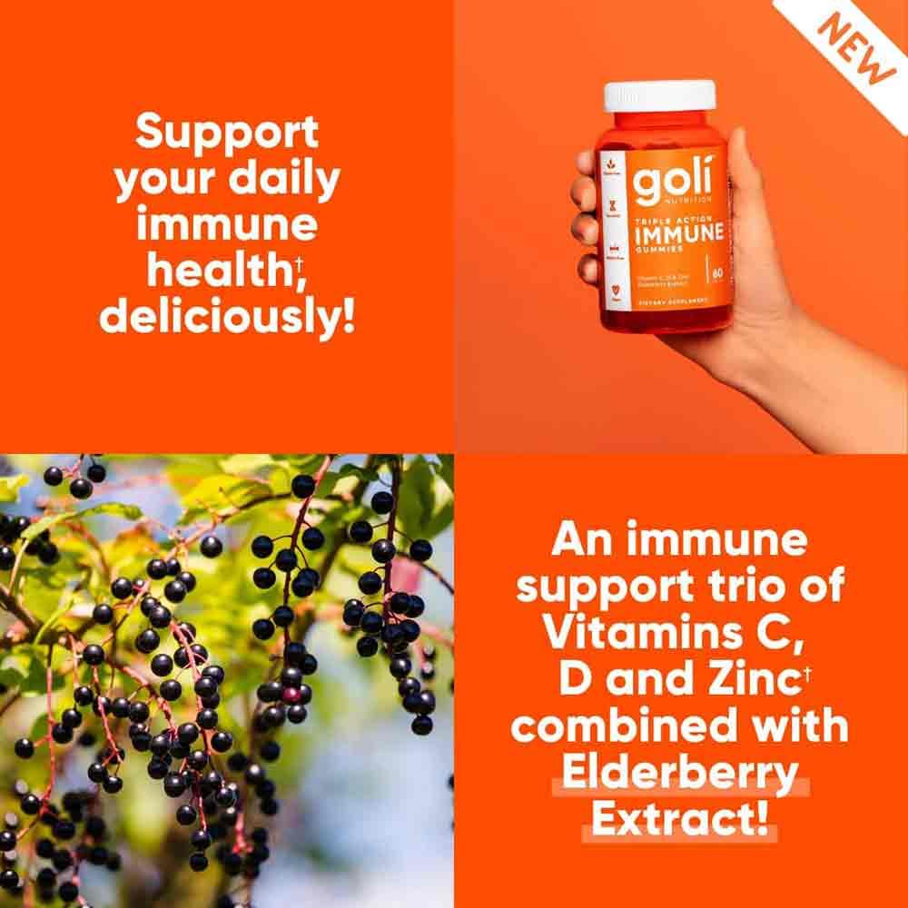 Goli Nutrition Triple Action Immune Gummies 60 Pack