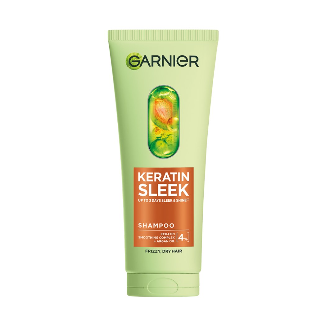 Garnier Keratin Sleek Shampoo 200ml – with keratin to smooth, strengthen and repair hair