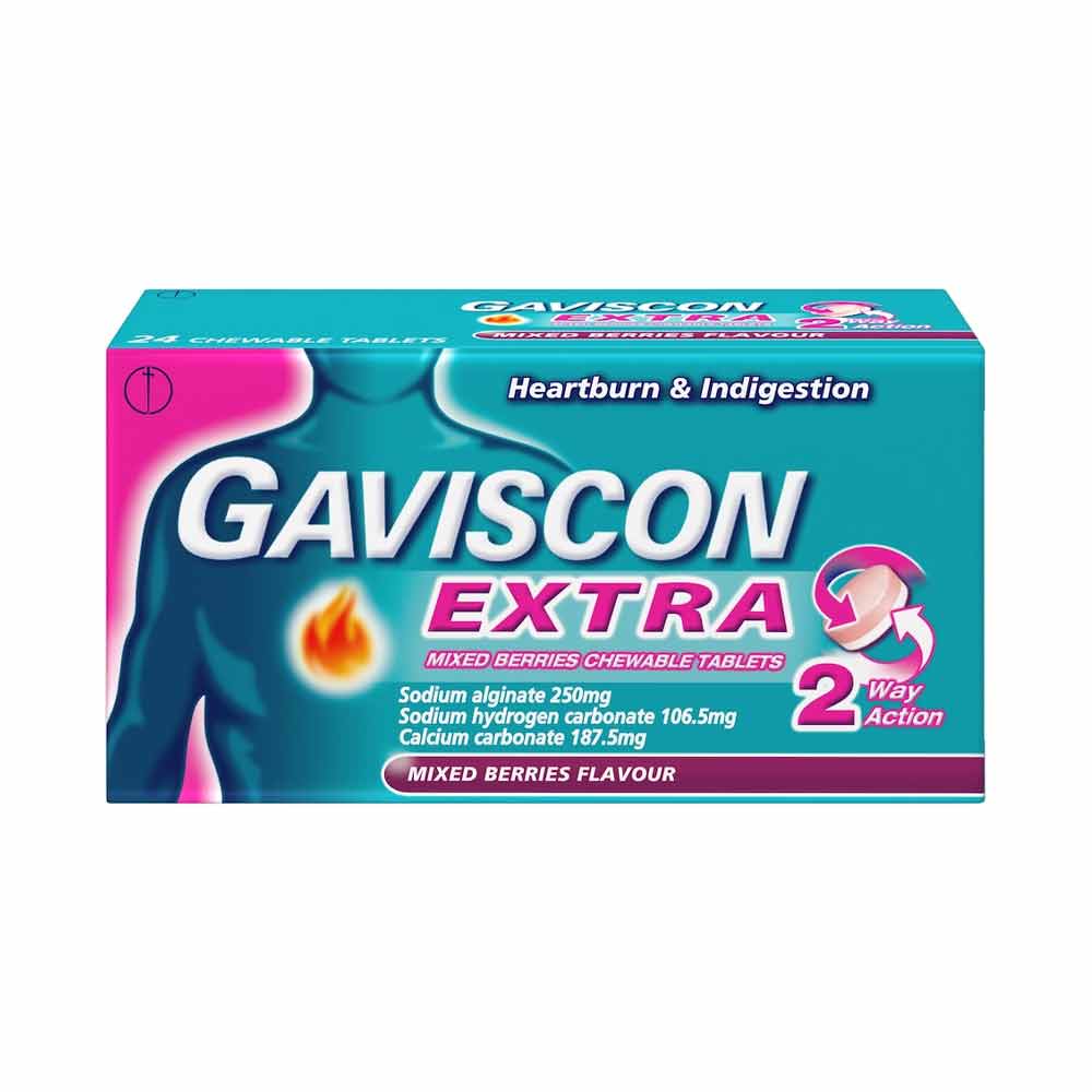 Gaviscon Extra Mixed Berries Chewable Tablets