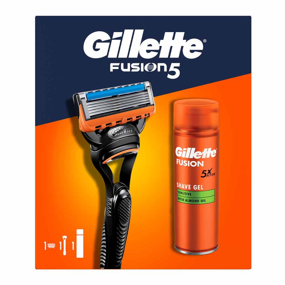 Gillette Fusion Razor & Shave Gel Gift Set