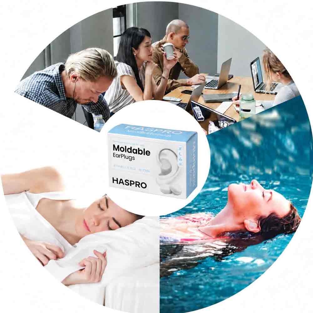 HASPRO Moldable Silicone Earplugs 6 Pairs