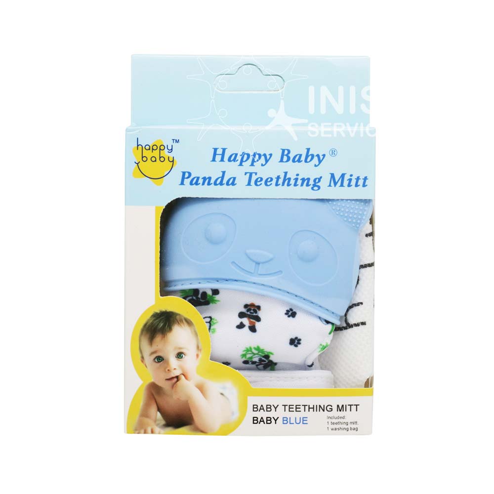 Happy Baby Panda Teething Mitt Blue