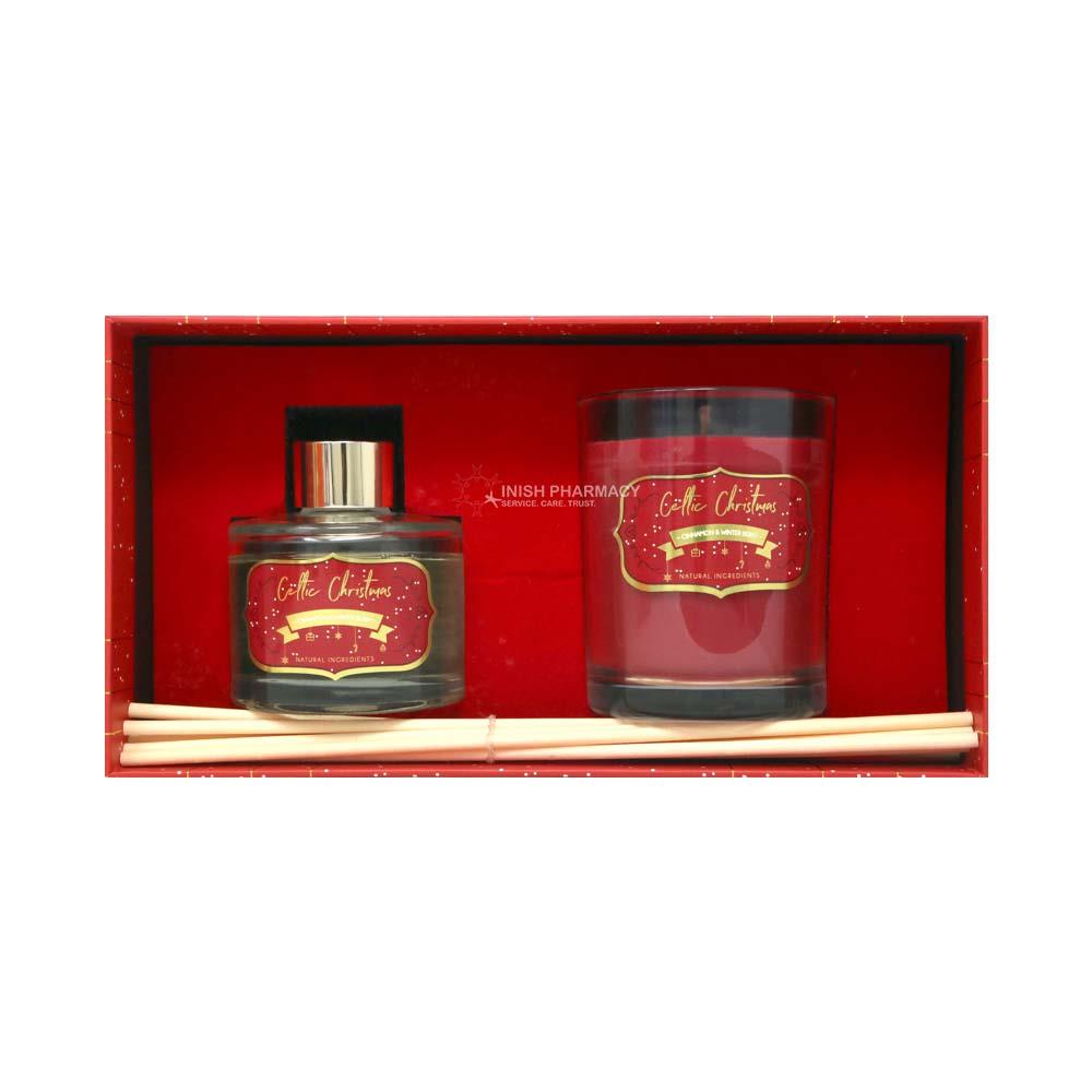 Celtic Candles Cinnamon & Winter Berry Gift Box