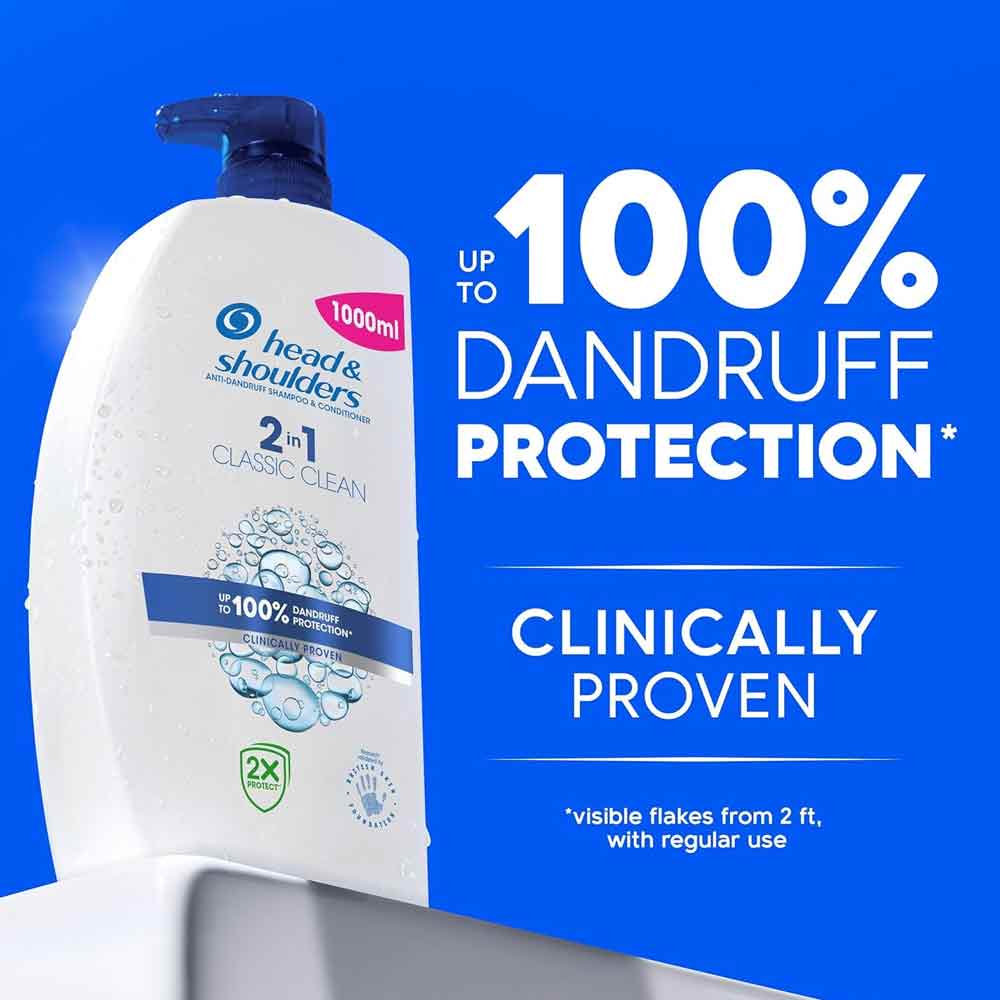 Head & Shoulders Classic Clean 2-in-1 Shampoo & Conditioner 1000ml