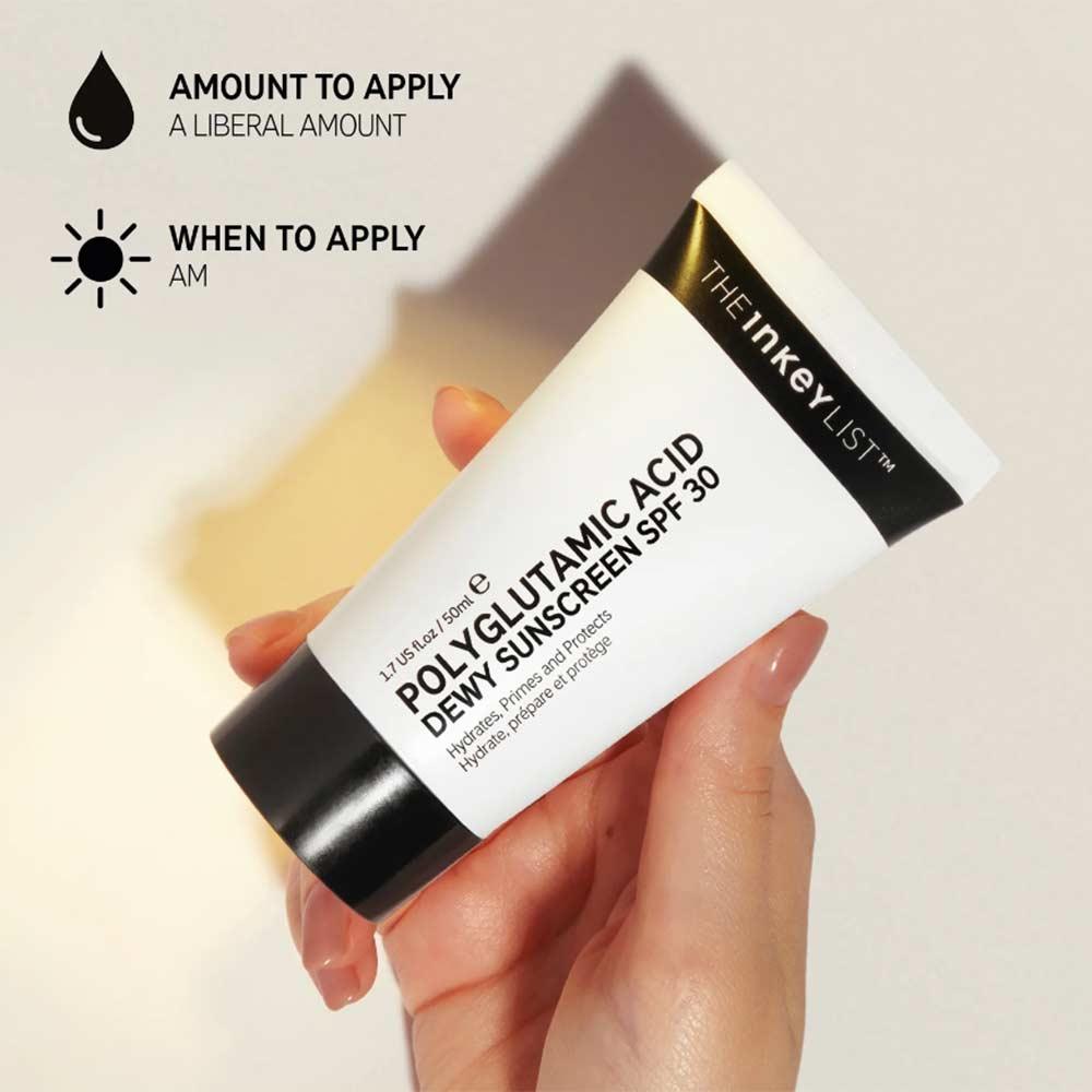 The Inkey List Polyglutamic Acid Dewy Sunscreen SPF30 50ml