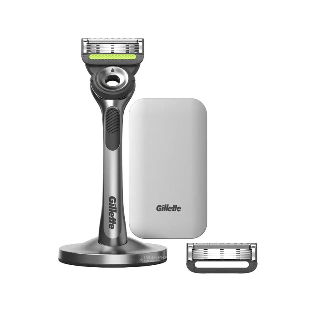 Gillette Labs Exfoliating Razor With Magnetic Docking Stand & Travel Case Set