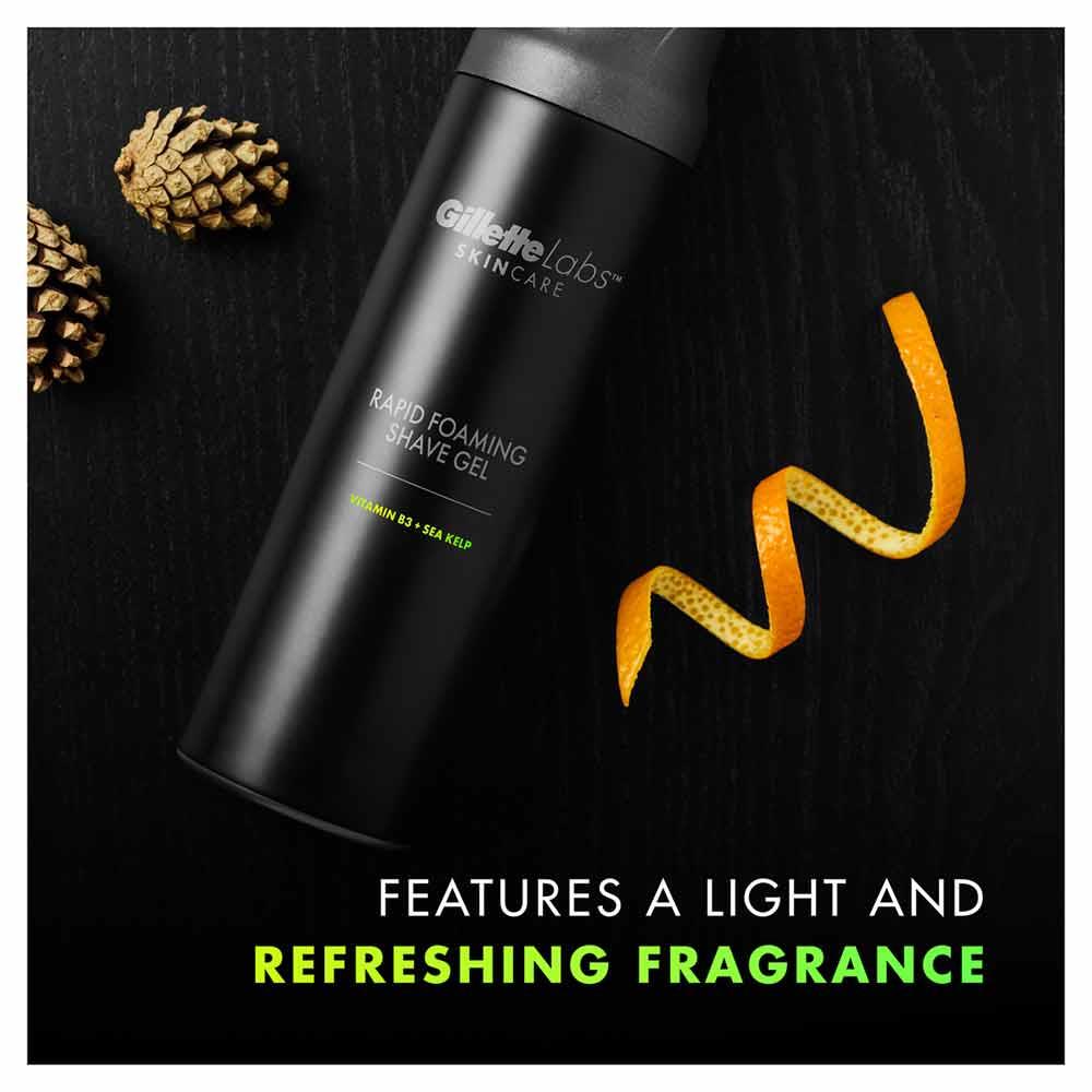 Gillette Labs Rapid Foaming Shave Gel With Vitamin B3 and Sea Kelp