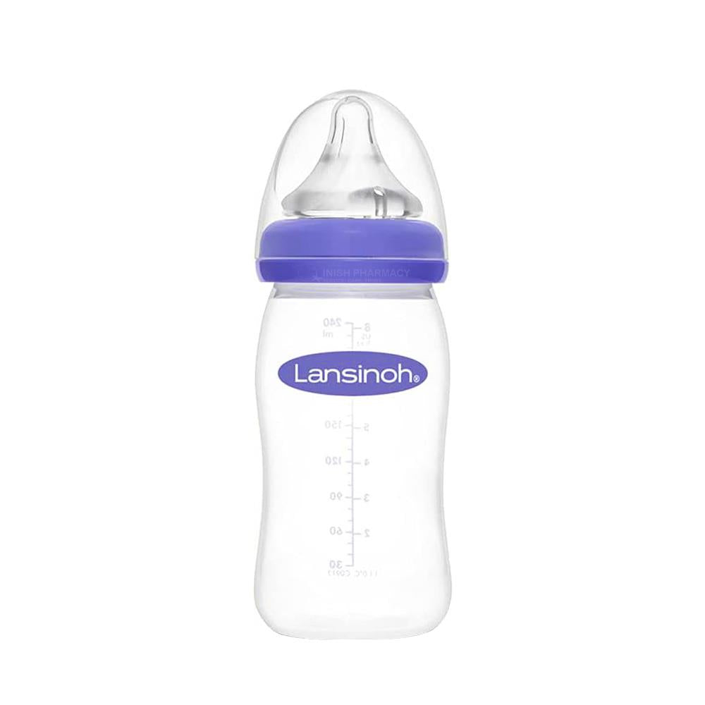 Lansinoh Feeding Bottle with Natural Wave Teat Medium Flow 240ml