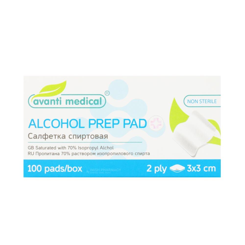 Avanti Medical Alcohol Prep Pad 3x3cm 100 Pack