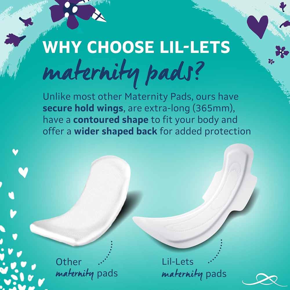 Lil-lets Maternity Maxi Pads with Wings 10 Pack