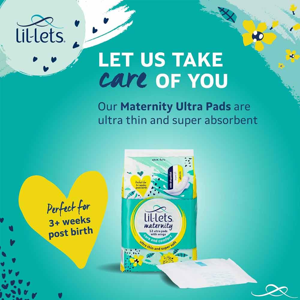 Lil-lets Maternity Ultra Thin Pads with Wings 12 Pack