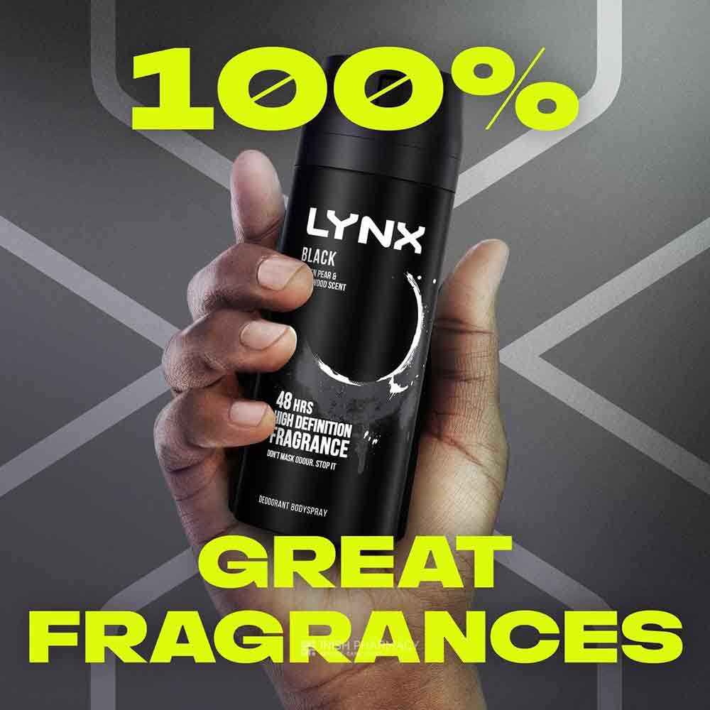 Lynx Body Spray Black 150ml Twin Pack