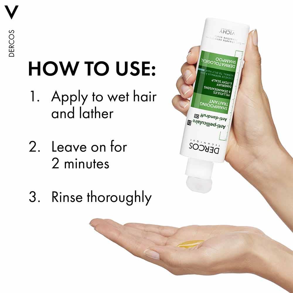 Vichy Dercos Anti Dandruff & Itchy Scalp Shampoo Normal to Oily Hair 390ml