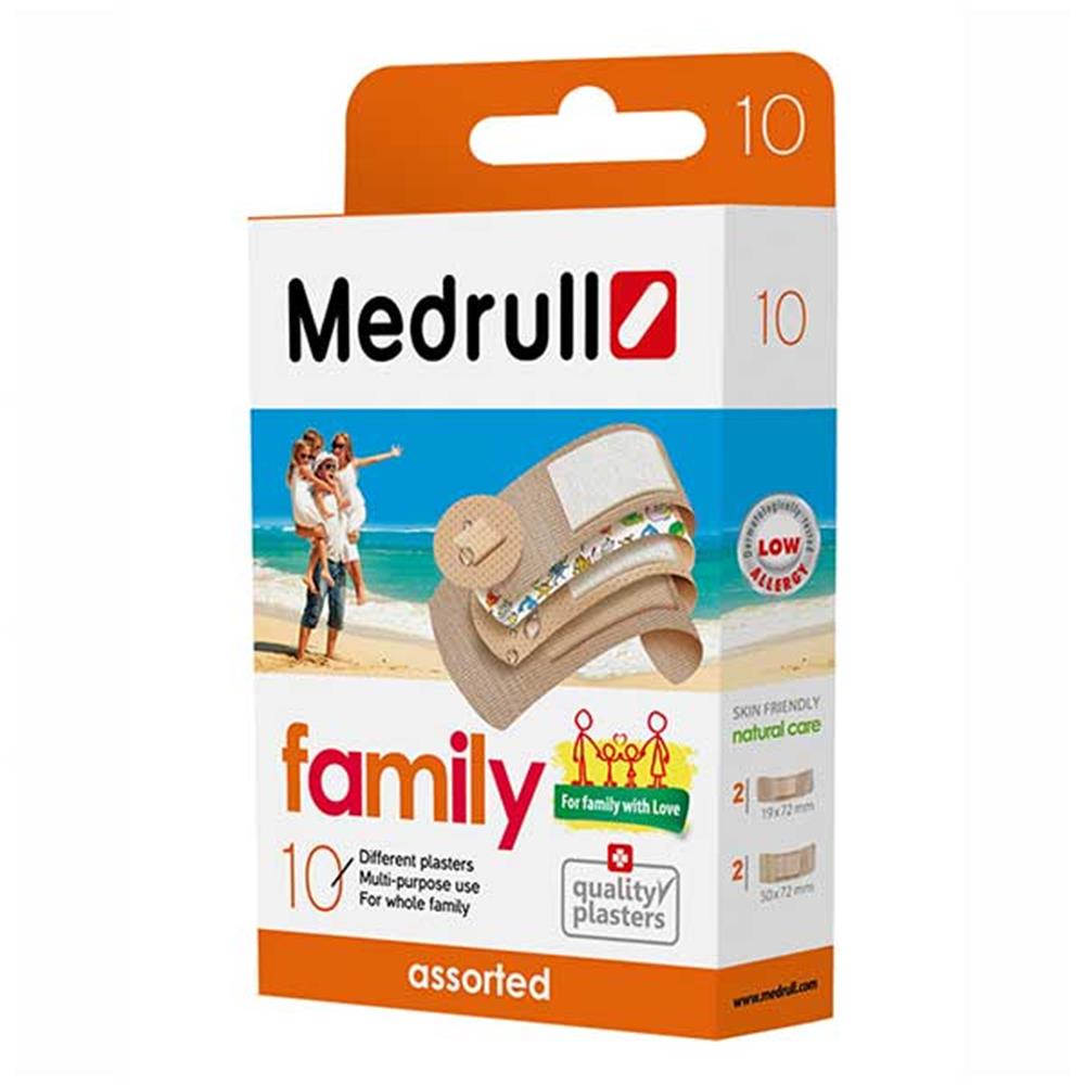 Medrull Assorted Plasters Family Pack 10 Pack – protects cuts and grazes