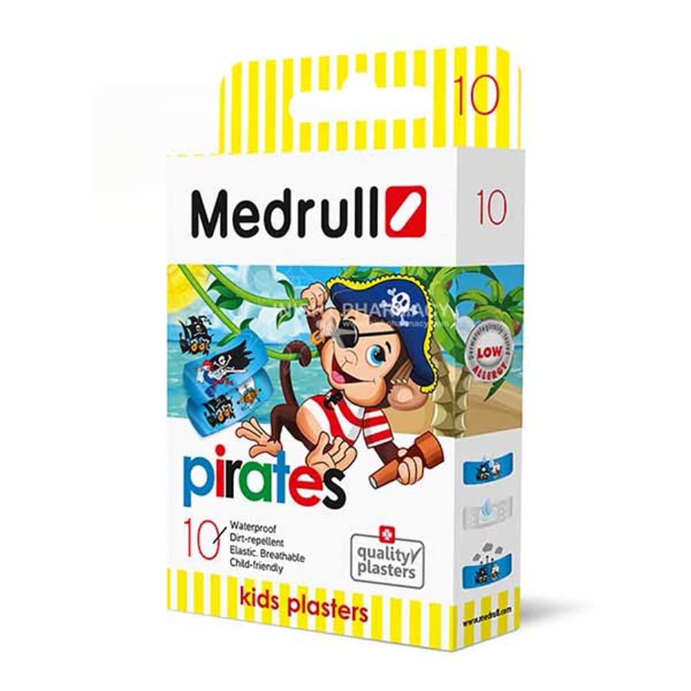 Medrull Pirates Plasters For Kids 10 Pack