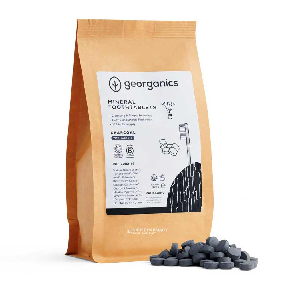 Georganics Mineral Toothtablets Refill Pack Charcoal - 720 Tablets
