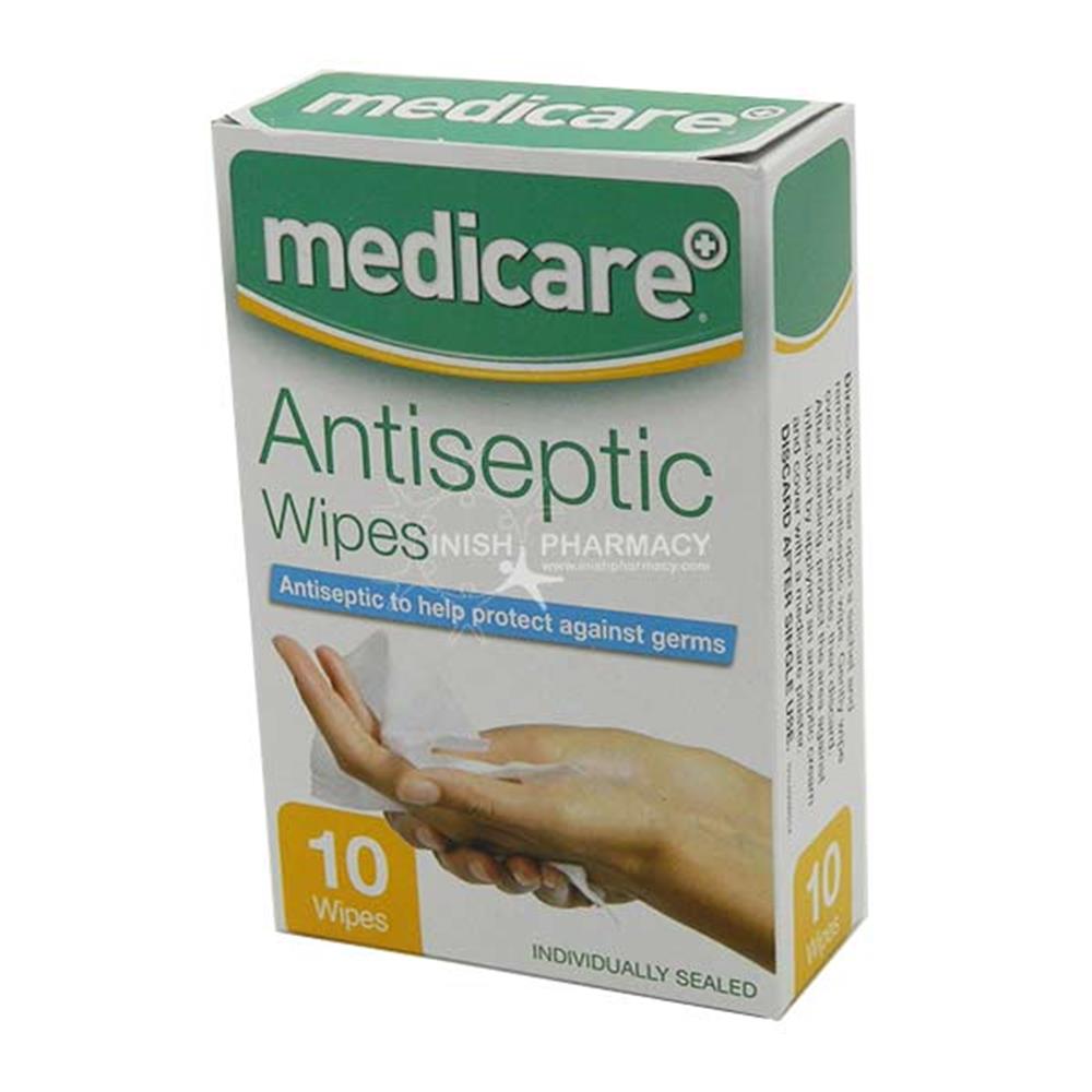 Medicare Alcohol Free Wipes 10 Pack – cleans and protects wounds