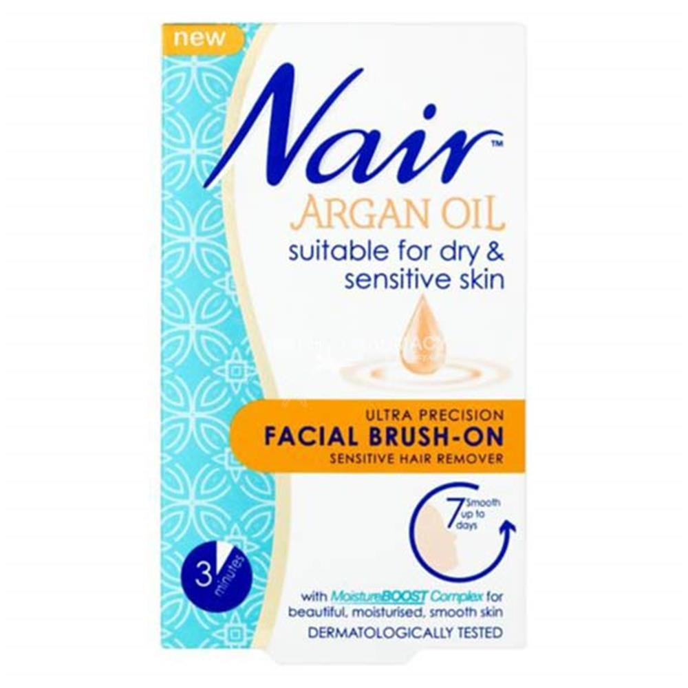 Nair Nourish Facial Brush On Hair Remover With Argan Oil 50ml