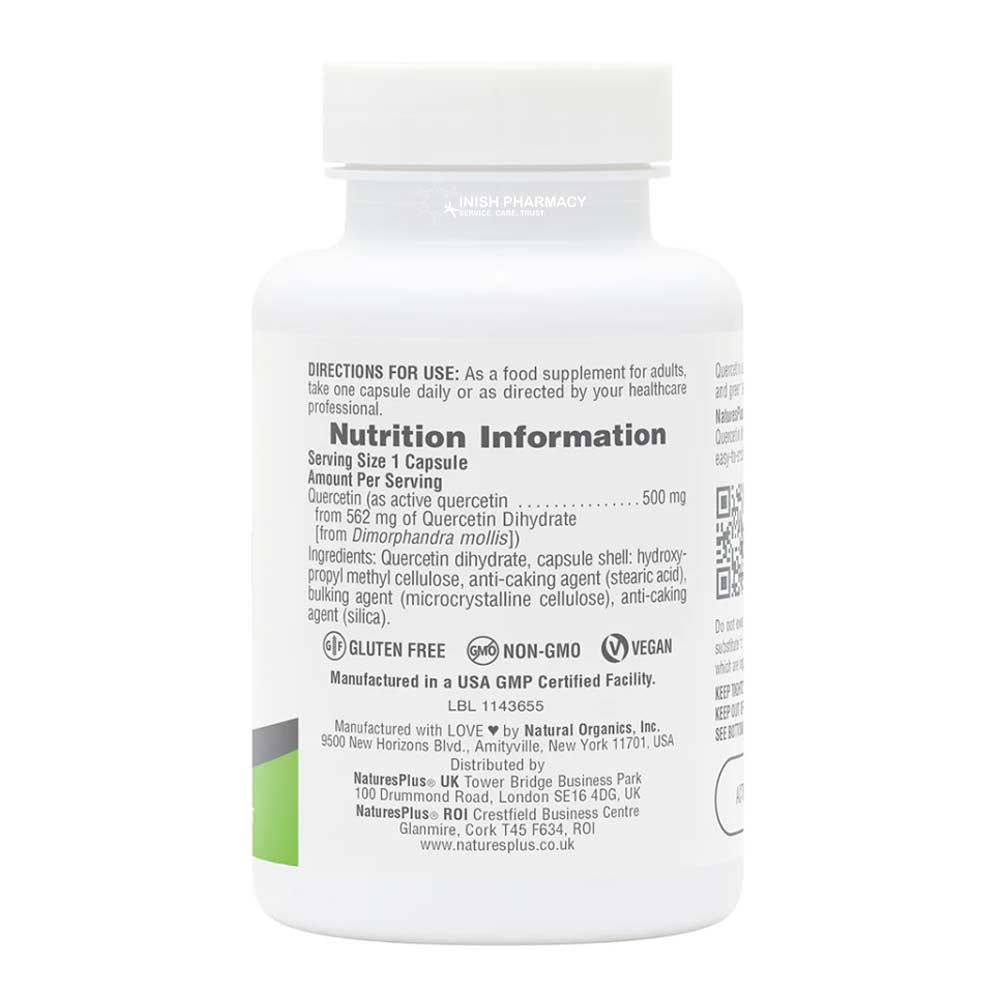Natures Plus Quercetin 500mg 60 Capsules