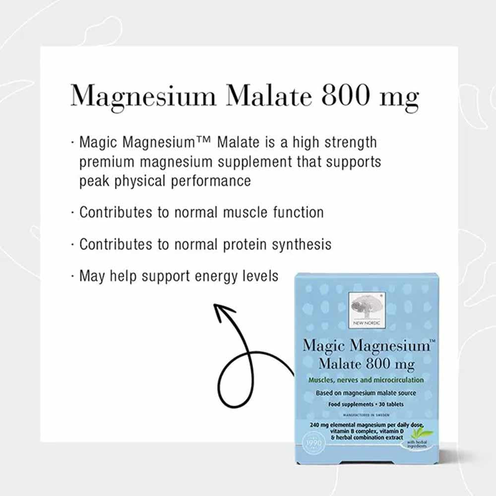 New Nordic Magic Magnesium Malate 800mg 60 Tablets