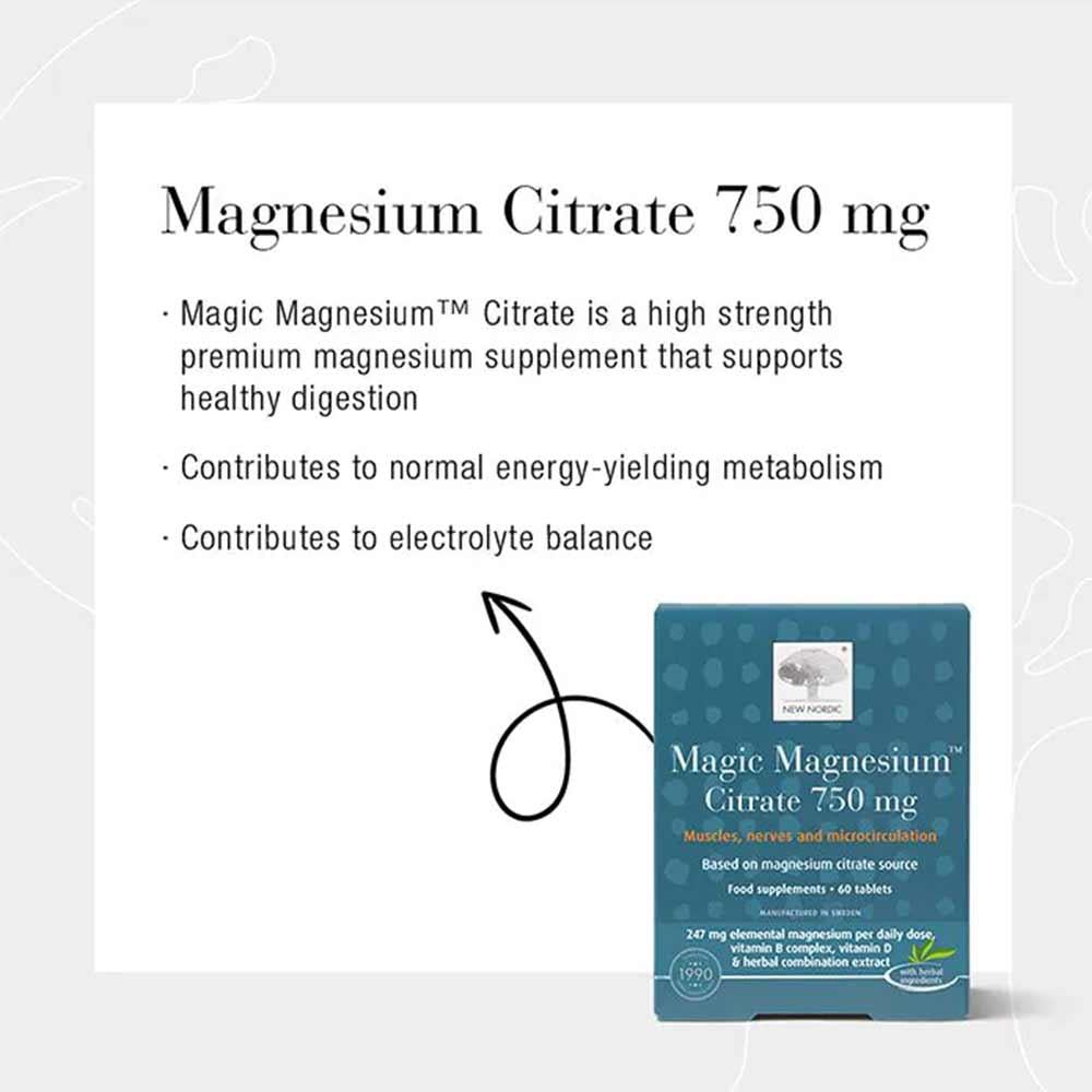 New Nordic Magic Magnesium Citrate 750mg 60 Tablets