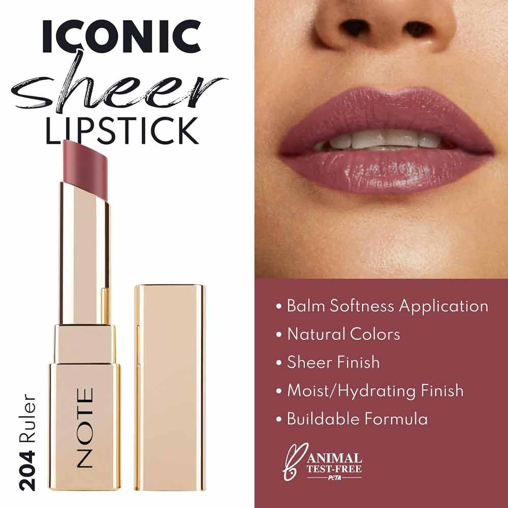 NOTE Iconic Sheer Lipstick 204 Ruler