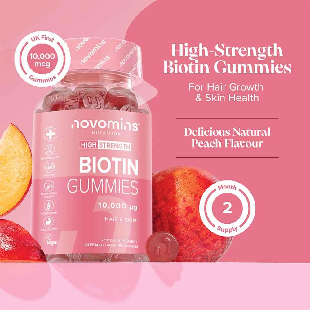 Novomins Nutrition Biotin Gummies 60 Pack
