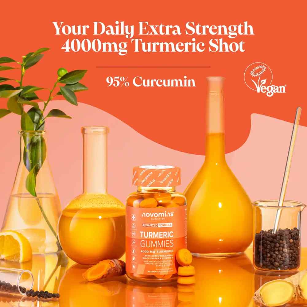 Novomins Nutrition Turmeric 4000mg Gummies 60 Pack