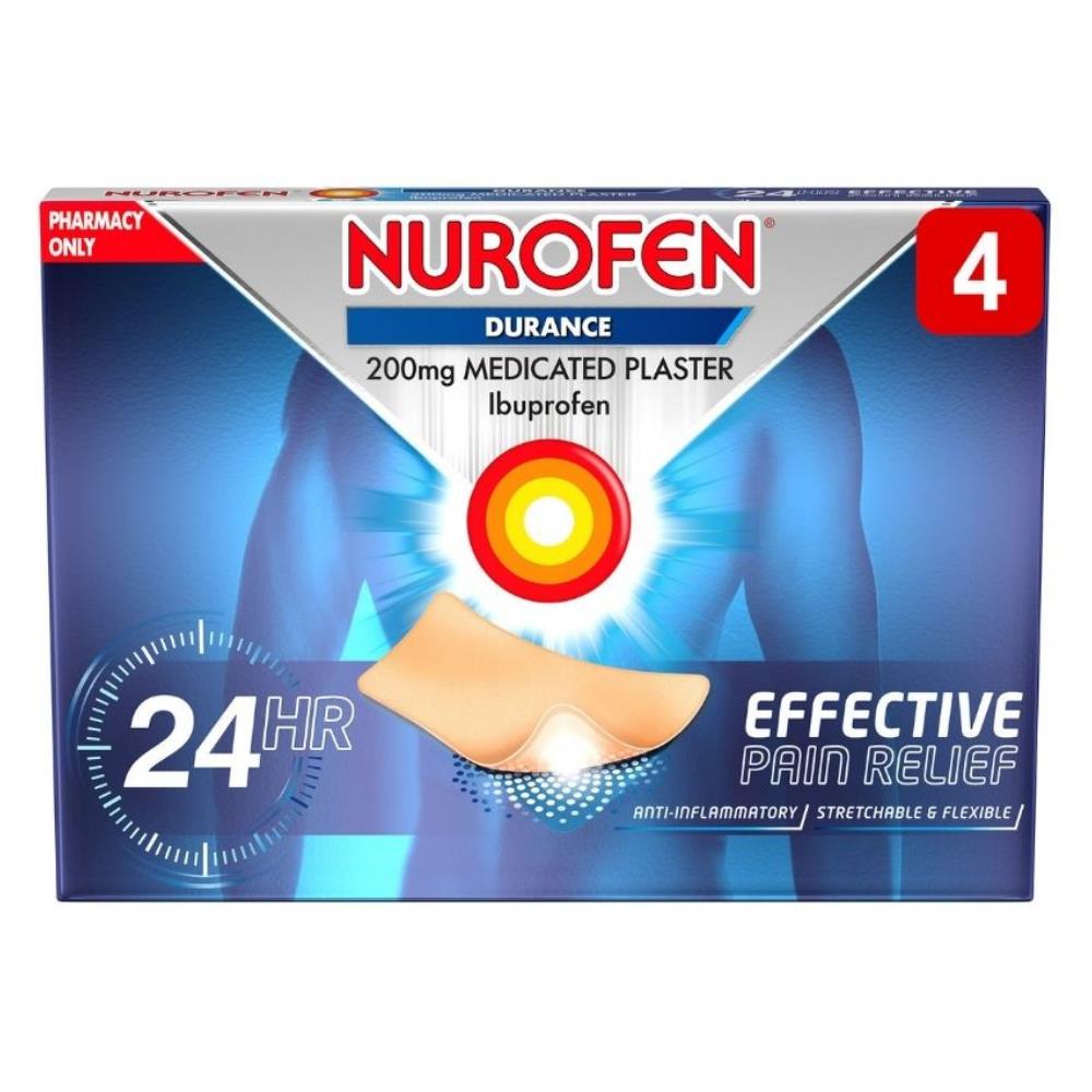 Nurofen Durance Ibuprofen 200g Medicated Plaster 4 Pack