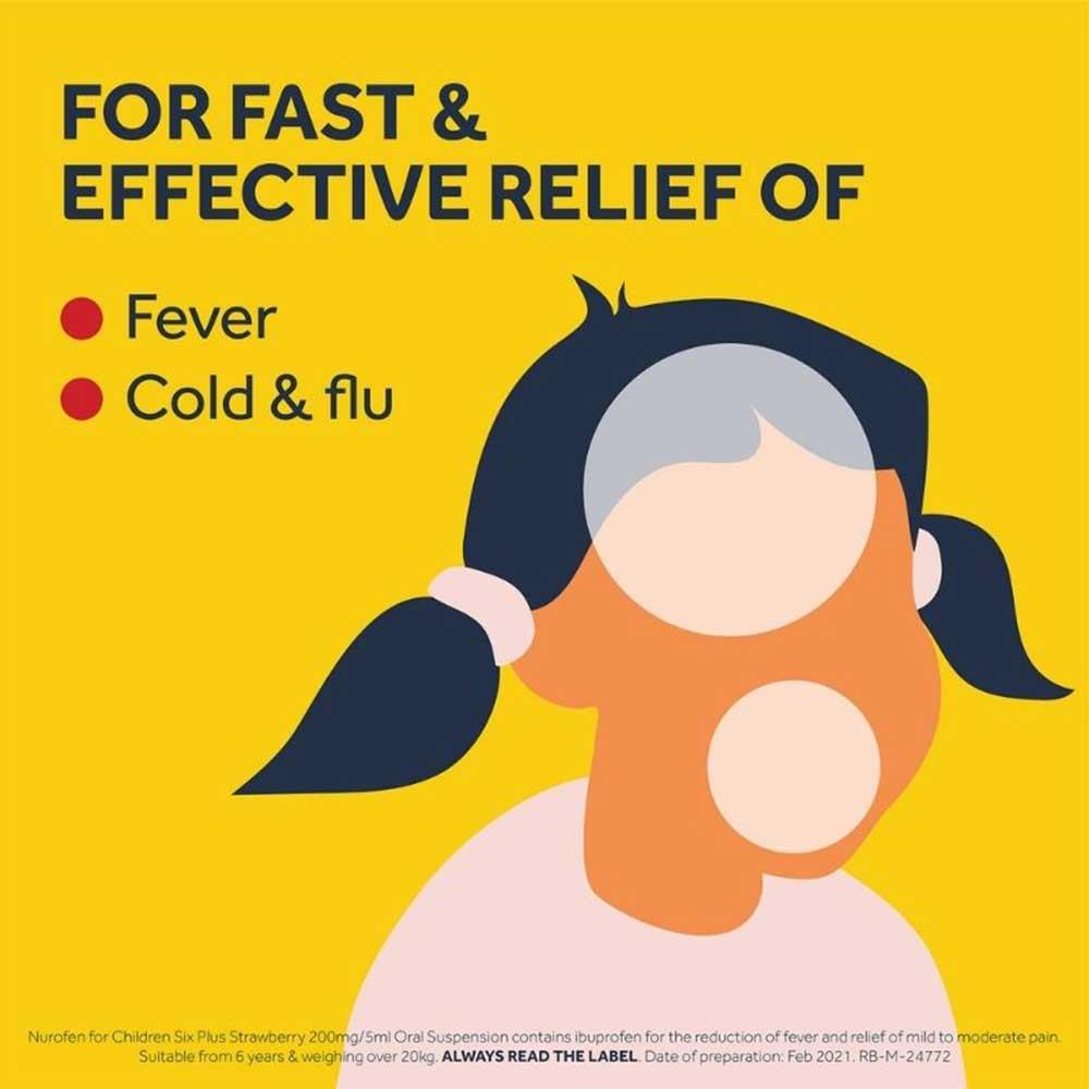Nurofen For Children Six Plus Strawberry 200ml