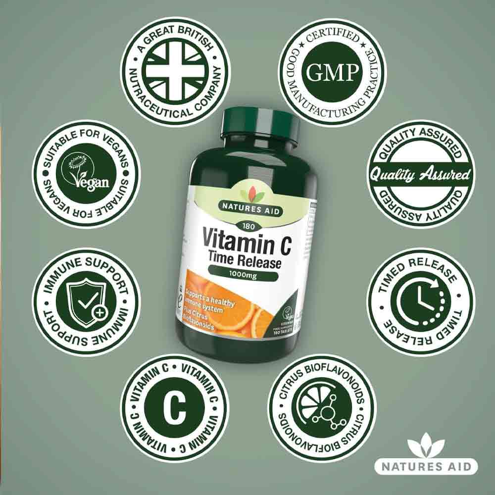 Natures Aid Time Release Vitamin C 1000mg