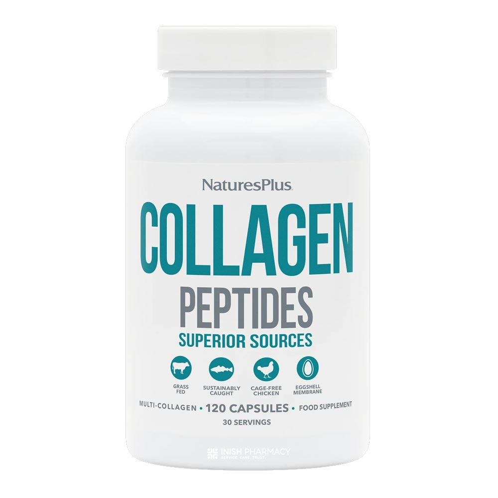 Natures Plus Collagen Peptides Capsules 120 Pack – collagen for skin elasticity and joint support