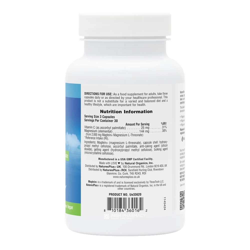 Natures Plus Magtein 100% Chelated Magnesium L-Threonate 90 Capsules