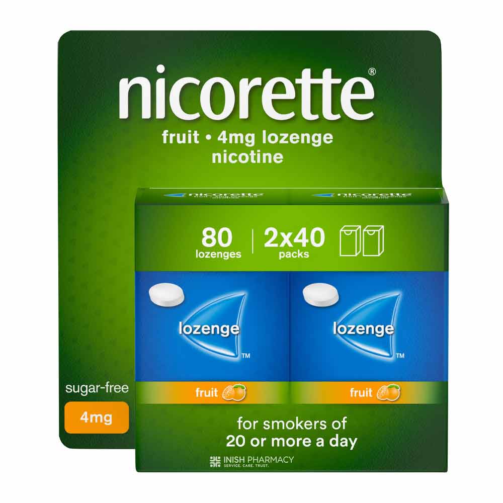 Nicorette Fruit Lozenges 4mg 4x20 Pack – nicotine replacement to ease cravings when quitting smoking