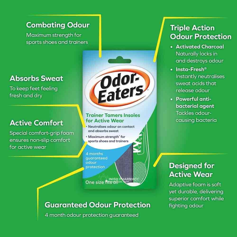 Odor-Eaters Trainer Tamers Insoles Active Wear