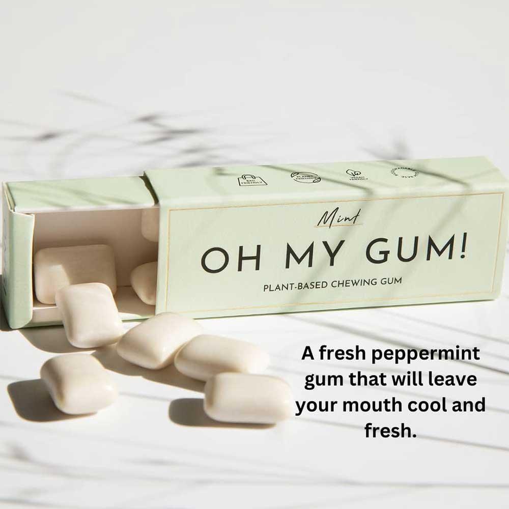 Oh My Gum! Mint Flavoured Plant Based Chewing Gum 10 Pieces